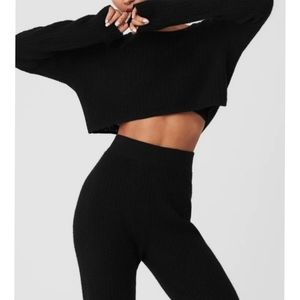 ❗FLASH SALE! ALO CASHMERE WAFFLE-KNIT TOP